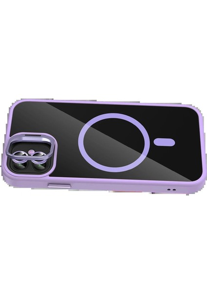 Apple iPhone 11 Remim Lensli Magsafe Standlı Kapak - Lila indirimleri