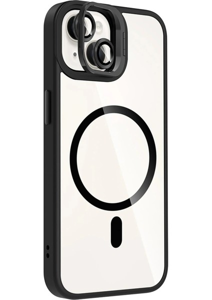 Apple iPhone 14 Remim Lensli Magsafe Standlı Kapak - Siyah fiyatları
