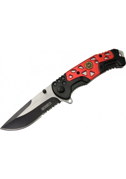 Lanmark MX10B Kırmızı Testereli Outdoor Çakı 21 cm - Otomatik, Perçinli