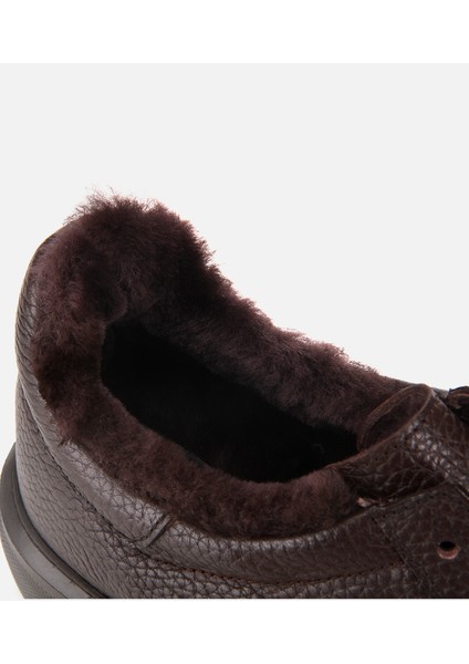 02AYH317560A480 ERKEK Deri Kahverengi Içi Kürklü Düz Günlük Ayakkabı