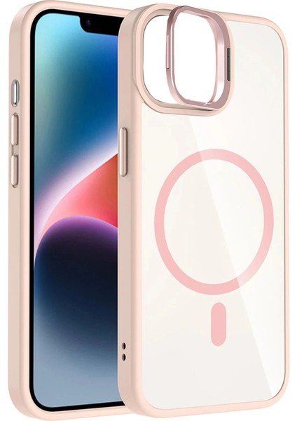 Apple iPhone 11 Remim Lensli Magsafe Standlı Kapak - Pembe fiyatları