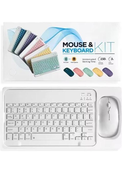 ZR20Km Beyaz Kablosuz Klavye Mouse Set