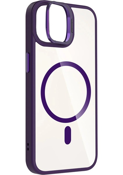 Apple iPhone 11 Remim Lensli Magsafe Standlı Kapak - Derin Mor modelleri