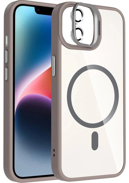 Apple iPhone 11 Remim Lensli Magsafe Standlı Kapak - Titan Gri