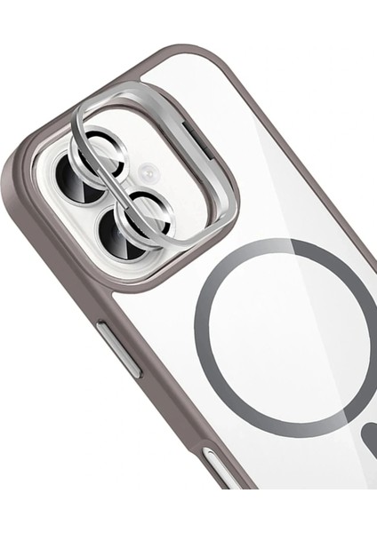 Apple iPhone 16 Remim Lensli Magsafe Standlı Kapak - Titan Gri fırsatları