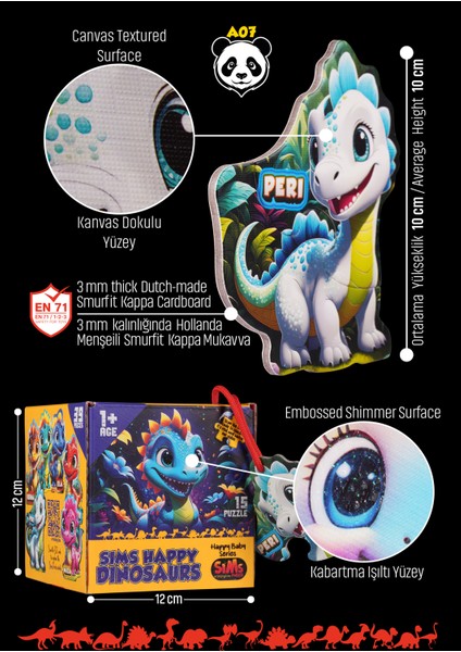 Bebekler Için Ilk Puzzle Yapboz Baby Dinozor - 1 Yaş Üstü Montessori Eğitici Oyuncak modelleri