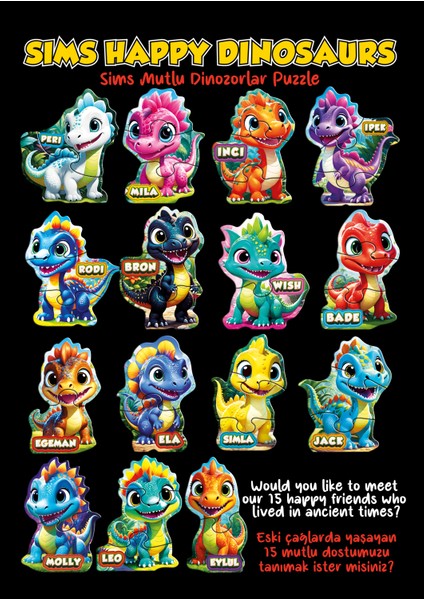 Bebekler Için Ilk Puzzle Yapboz Baby Dinozor - 1 Yaş Üstü Montessori Eğitici Oyuncak fırsatları