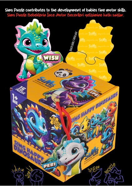 Bebekler Için Ilk Puzzle Yapboz Baby Dinozor - 1 Yaş Üstü Montessori Eğitici Oyuncak indirimleri