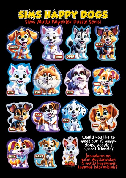 Bebekler Için Ilk Puzzle Yapboz Baby Sevimli Köpekler - 1 Yaş Üstü Montessori Eğitici Oyuncak indirimleri