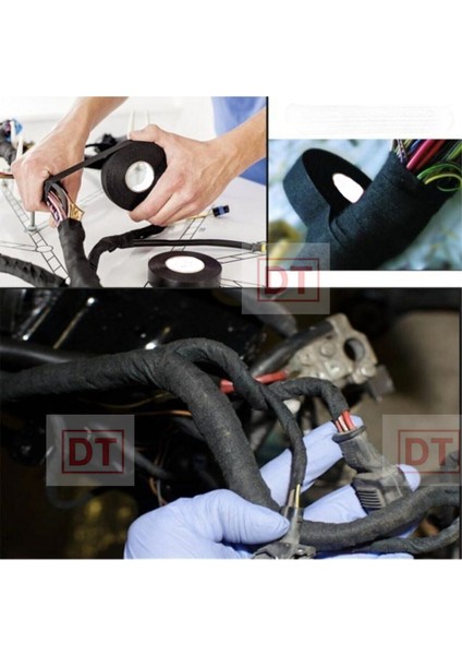 29MM x 15 Metre Alman Otomotiv Kullanılan Kablo Yanmaz Bez Bant Sıyah Alev Gecıktırıcı-1 Adet Fiyatı