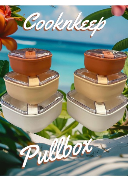 Pull Box Kare Saklama Kabı Seti Gün Doğumu modelleri