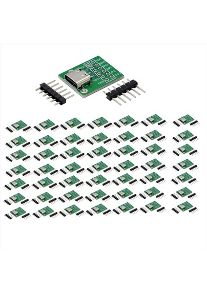 50PCS USB Type-C Pcb Konnektör Pinboard Test Kartı Lehim Kadın Dip Pin Başlık Adaptörü (Yurt Dışından)