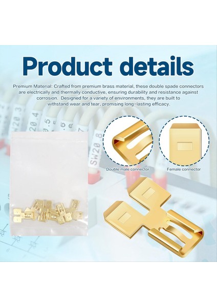 8 Adet Çift Arka Kürek Konnektörü Hızlı Bağlantısı Elektrikli Iki Yönlü Tel Terminal Adaptör Yalıtılmayan Erkek Single (Yurt Dışından) modelleri