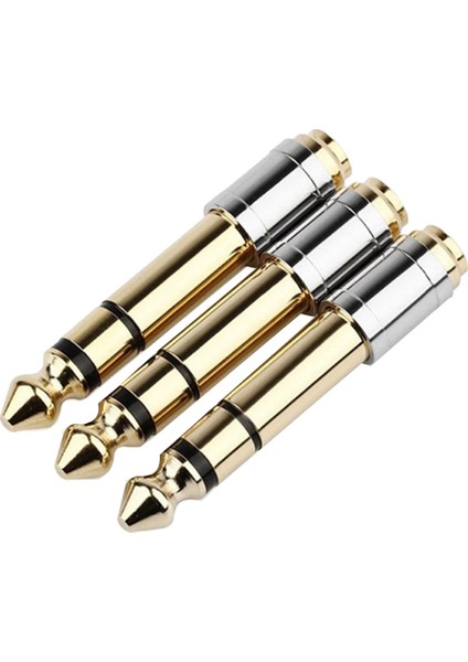 3pc 6.35MM Ila 3.5mm Dönüştürücüler 1/4inch Erkek 1/8inç Kadın 6.35 Ila 3,5 Jack Kulaklık Ses Adaptör Mikrofon Konnektörü (Yurt Dışından)