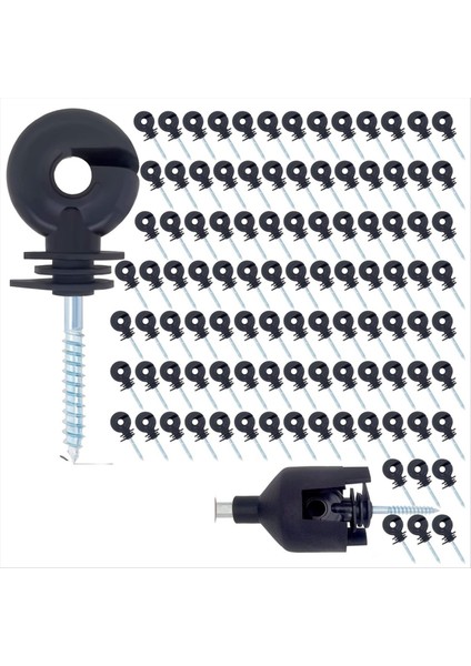 Elektrikli Çit Izolatör Vidalı Izolatör Çit Halkası Post Ahşap Post Izolatör Izolatör Soket Aracı, 100 Pcs, B, B (Yurt Dışından)