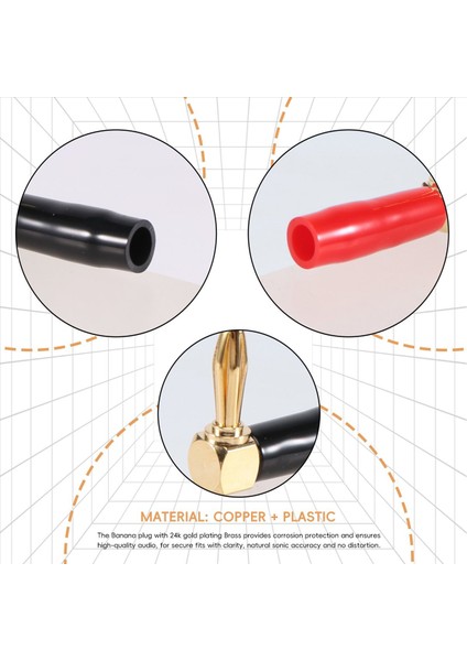 [4 Paket] Hi-End Bakır Dik Açı / 90 Derece Vidalı Tip Muz Fişi / Hoparlör Kablo Konnektörü [muz De L] (Yurt Dışından) indirimleri