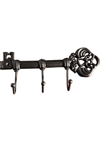 Vintage Anahtar Tutucu Üç Kanca Duvara Montajlı Siyah Demir Kıyafetler Askı Duvar Kat Raf Cüzdanları Ev Için Askılı (Yurt Dışından)