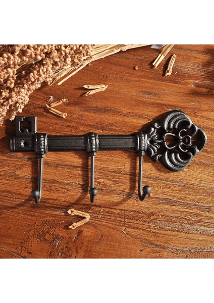 Vintage Anahtar Tutucu Üç Kanca Duvara Montajlı Siyah Demir Kıyafetler Askı Duvar Kat Raf Cüzdanları Ev Için Askılı (Yurt Dışından) fiyatları