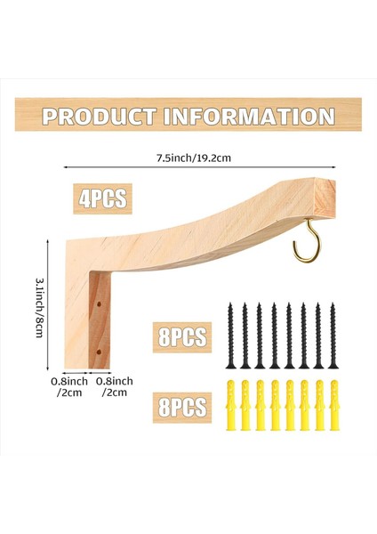 4 Adet Asılı Bitki Askısı T Şeklinde Bitki Kancaları 7.55 Inç Ahşap Duvara Monte Edilmiş Bitki Braketi Duvar Bitki Tutucusu Kapalı (Yurt Dışından) fiyatları