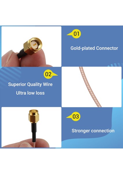 5pcs Sma Erkek - Sma Erkek Fiş Jack Rf Konnektör Pigtail Uzatma Kablosu RG316 Koax Jumper Kablo 15 cm (Yurt Dışından) fırsatları