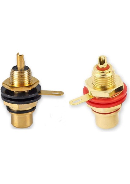 4paır/8 Pcs Altın Kaplama Rca Jack Konnektör Paneli Montaj Şasi Ses Soketi Fişli Bulkhe Somun Lehim Kupası (Yurt Dışından) fiyatları