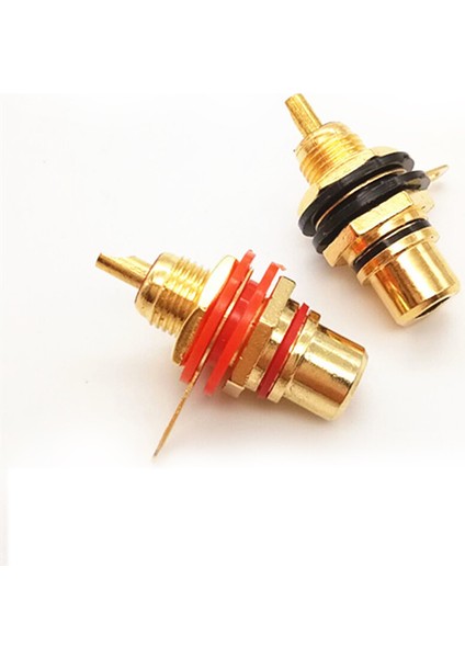 4paır/8 Pcs Altın Kaplama Rca Jack Konnektör Paneli Montaj Şasi Ses Soketi Fişli Bulkhe Somun Lehim Kupası (Yurt Dışından) fırsatları