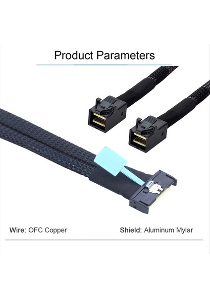 Mcıo 8ı Ila 2 x Sff 8643 Kablo Pcıe Gen5 Mcıo 8x - Mını Sas Hd Sff 8643 Sunucu Veri Merkezi Için Hızlı Kablo 0.5m (Yurt Dışından) fiyatları