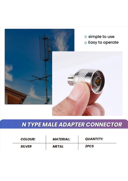 2pcs N Tip Erkek Fişinden F Kişilik Anten, Gümüş Için Kadın Rf Koaksiyel Adaptör Konnektörü (Yurt Dışından) indirimleri