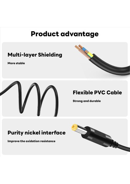 5.5mm x 2,1mm Dc Güç Jack Erkek - Kadın Uzatma Kablosu Kablosu Kenefer Konektör Uzunluk: 1,2 M (Yurt Dışından) indirimleri