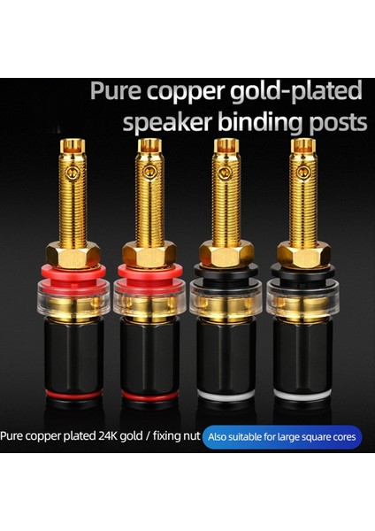 4pcs Hıfı Hoparlör Terminal Bağlama Postu Pure Bakır Altın Kaplama Amplifikatör Konektörü Dişi Muz Jack Fişi (Yurt Dışından) fiyatları