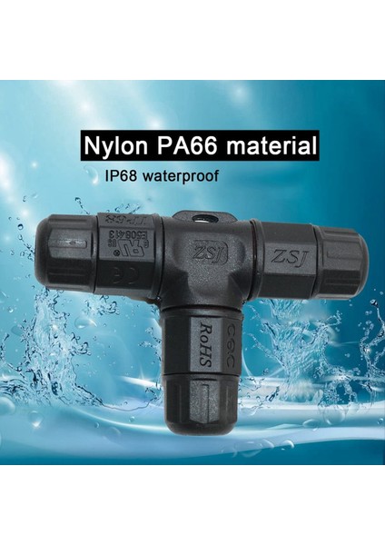 Zsj M20 LP68 Su Geçirmez Konektör T Şekli 3 Yollu 4 Çekirdek Bağlantı Kutusu Konektörü Dış Mekan Uzatma Kablosu Konnektörü 600V (Yurt Dışından) fırsatları