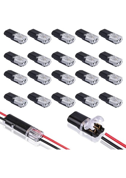 20PCS Kilitli Toka, Takılabilir Konektörler 2 Pin 2 Yolu Evrensel Kompakt Tel Terminal (Yurt Dışından)