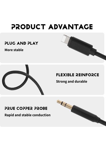 Iphone Ses Kablosu Için Araba Aux Kablosu Aux Kablosu, iPhone 13 Pro-8 Artı Araba Stereoları Için 3.5mm Premium Sese (Yurt Dışından) fırsatları
