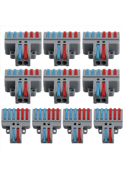 10 Pcs Terminal Bağlantısı Kelepçe Seti, Tel Konektör, Hızlı Kompakt Kablo Konektörü NC-623 Gri (Yurt Dışından)