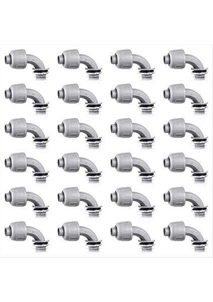 Sıvı Sıkı Konektör 1/2 Inç Esnek Metallik Olmayan Elektrikli Bozuk Konektör 90 Derece (24 Adet) (Yurt Dışından)