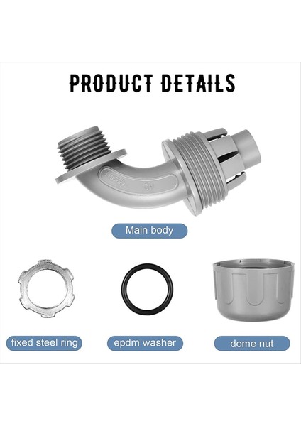 Sıvı Sıkı Konektör 1/2 Inç Esnek Metallik Olmayan Elektrikli Bozuk Konektör 90 Derece (24 Adet) (Yurt Dışından) modelleri