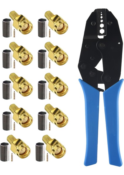 10PCS Sma Erkek Konektörler ve Koaksiyel Kablo Kırpma Aracı Sma Wıfı Anten Uzatma Kablosu Için Kablo RG58 Kablo (Yurt Dışından)