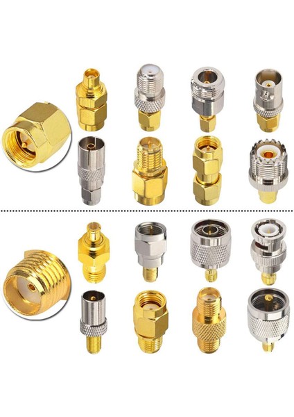 16 Tip Sma Konektörleri Sma Adaptör Kitleri Sma-Mcx/tv/f/n/bnc/uhf/rp-Sma Düz Tip Nikel Altın Kaplama Test Konnektörü (Yurt Dışından) indirimleri
