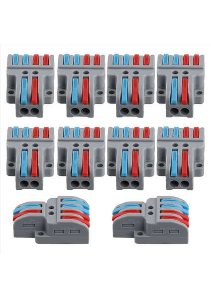 10 Pcs Terminal Bağlantısı Kelepçe Seti, Tel Konektör, Hızlı Kompakt Kablo Konektörü NC-422 Gri (Yurt Dışından)