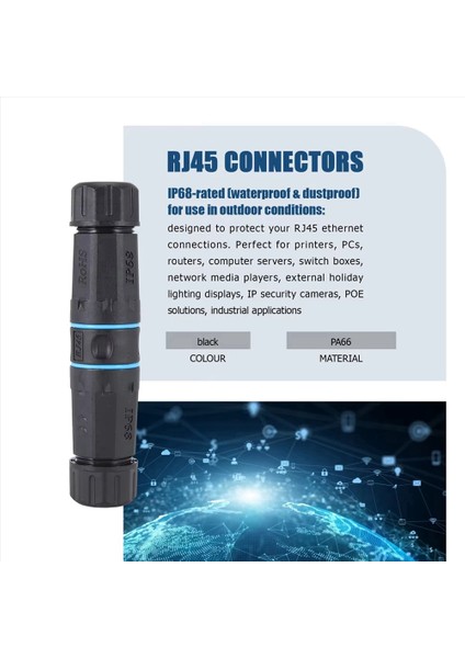 Endüstriyel Su Geçirmez Ağ Kablo Konnektörü RJ45 Konnektör IP68 Su Geçirmez Koruma (Stp) CAT6A Kablo Konektörü (Yurt Dışından) indirimleri
