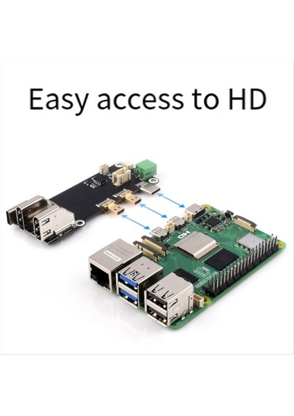 Hdmı-C Çok Fonksiyonlu Adaptörle Uyumlu Mini HDMI Uyumlu Iki Güç Kaynağı Yöntemi Raspberry Pi 5 / 4b Için Çift 4K Çıkışı (Yurt Dışından) fırsatları