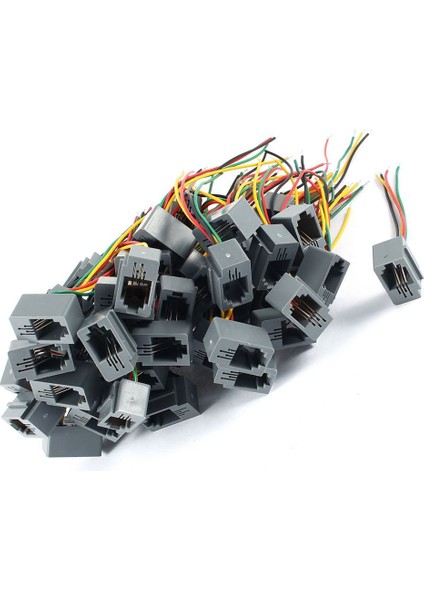 50 Pcs 616E 4P4C Rj9 Kadın Telefon Konektörü Adaptörü W 4 Kablolar 8cm (Yurt Dışından) modelleri