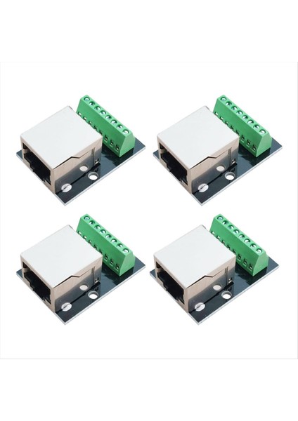 4pcs RJ45 Ethernet Dişi Soket Konnektörü Kırılma Kartı, 2.54MM Konektör Kartı Korumalı Ağ Adaptör Terminali (Yurt Dışından)