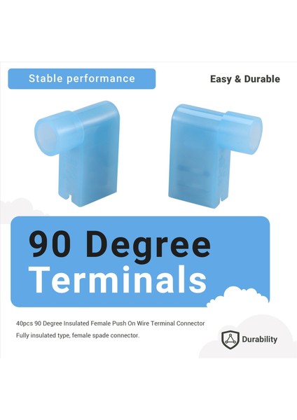 40PCS 90 Derece Yalıtımlı Dişi Tel Terminal Konnektörü Üzerine Itin (Yurt Dışından) fırsatları