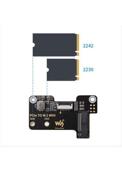 Raspberry Pi 5 Pcıe&#39;den M.2 Mini Adaptör Kartı Için Waveshare Adaptör Kartı Soğutucu Destek Nvme Sabit Disk Protokolü (Yurt Dışından) modelleri