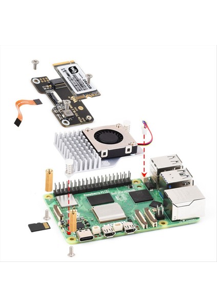 Raspberry Pi 5 Pcıe&#39;den M.2 Mini Adaptör Kartı Için Waveshare Adaptör Kartı Soğutucu Destek Nvme Sabit Disk Protokolü (Yurt Dışından) fırsatları