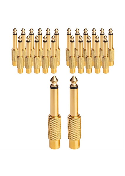 24PCS Rca Dişi 6.5mm Ila 6.35MM Ts Mono Fiş Ses Konnektörü Mono Fiş Erkek Ila Rca Dişi Konektörler Fiş (Yurt Dışından)