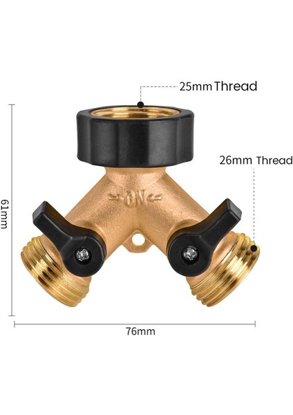 Pirinç 2 Yollu Bahçe Musluk Dişi 3/4 Y Sulama Vanası Su Ayırıcı Hızlı Konektör Bahçe Hortumu Ayırıcı (Yurt Dışından) fırsatları