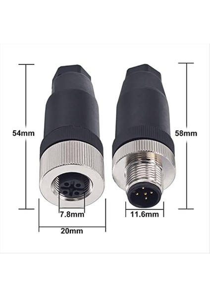 M12 5 Pin Erkek ve Kadınvaz Paneli Havacılık Tel Konnektörü, 12MM Endüstriyel Dairesel Konektör, IP67,4 Set (Yurt Dışından) fırsatları