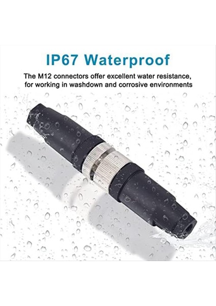 M12 5 Pin Erkek ve Kadınvaz Paneli Havacılık Tel Konnektörü, 12MM Endüstriyel Dairesel Konektör, IP67,4 Set (Yurt Dışından) indirimleri